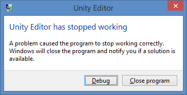 unity crash