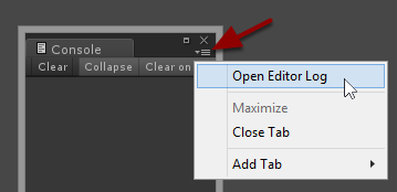 console open editor log