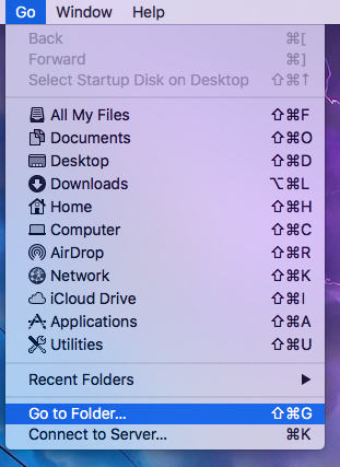 mac go to folder