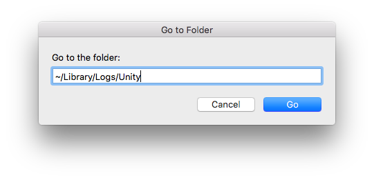 mac go to folder unity logs