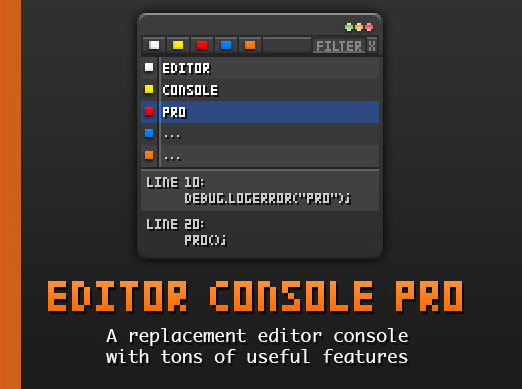 editor console pro in the Unity Asset Store