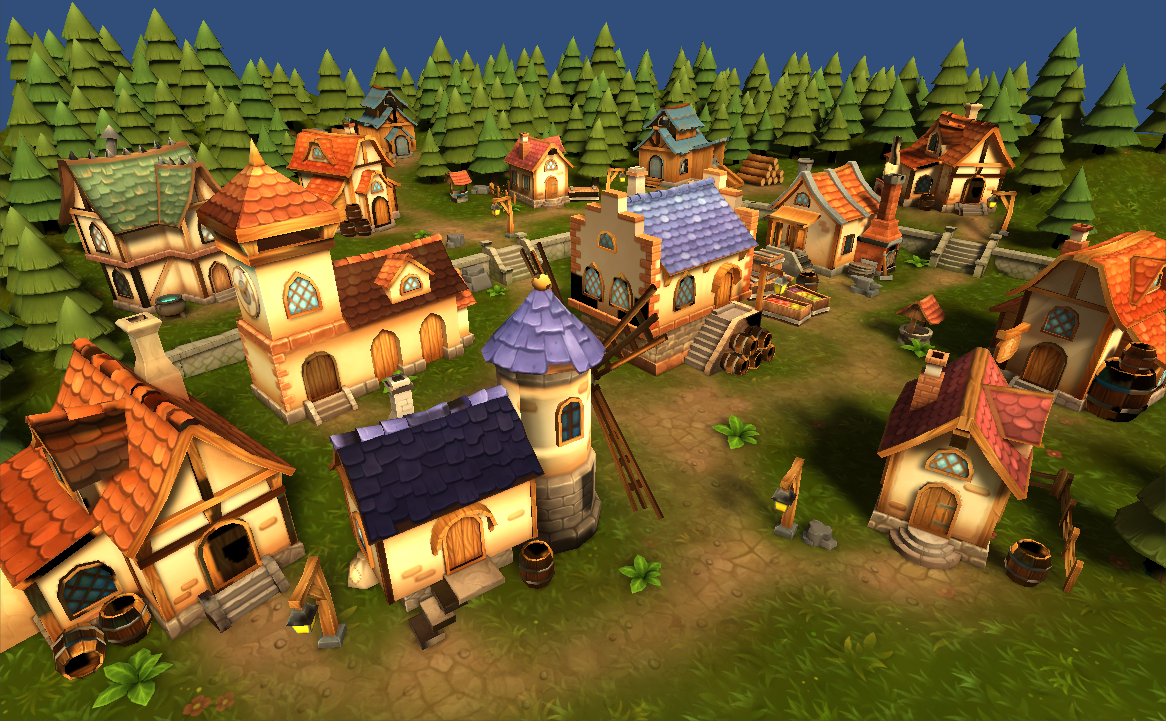 Lowpoly Township Set on the Unity Asset Store